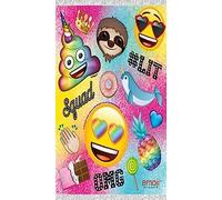 Sacchetti di bottino in plastica - 7.5 "x 11" | Emoji glitterati | 8 Pz.