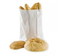 Sacchetti di Carta Bianca per Pane Alimenti Fornerie Asporto in Confezioni da 200 pezzi - Buste di Carta Kraft Bianco per Alimenti Pane Dolciumi (cm 14+10x30)