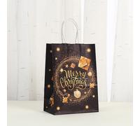 Sacchetti di carta festivi 12 pezzi con design moderno nero e oro per vacanze
