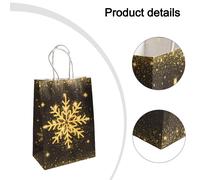 Sacchetti di carta festivi 12 pezzi con design moderno nero e oro per vacanze