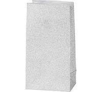 Sacchetti di carta, H: 17 cm, dimensioni 6x9 cm, argento, 8 pezzi, 120 g