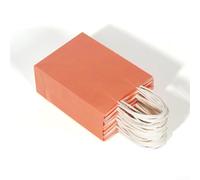 Sacchetti di carta marrone con manici, realizzati in carta riciclata, solida costruzione del fondo, compostabili e riutilizzabili, adatti per molteplici usi, confezione sfusa (rosa (25 pezzi + 15 x 8