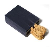 Sacchetti di carta marrone con manici, realizzati in carta riciclata, solida costruzione del fondo, compostabili e riutilizzabili, adatti per molteplici usi, imballaggi sfusi (blu scuro (25 pezzi + 26