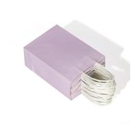 Sacchetti di carta marrone con manici, realizzati in carta riciclata, solida costruzione del fondo, compostabili e riutilizzabili, adatti per molteplici usi, imballaggi sfusi (viola (25 pezzi + 26 x
