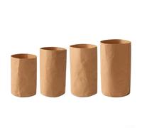 Sacchetti di carta per la conservazione dei prodotti, set di 4 lavabili, degradabili per cipolle, patate, radici e piante vive per uso domestico (rotondi)