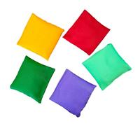 Sacchetti di Cornhole, 5 Pezzi Sacchi di Fagioli e Anelli di Plastica Set, Colorato Sacchetti di Fagioli Quadrati Gioco di Lancio, Corn Hole Bean Bag Set,7x7CM