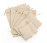 Sacchetti di cotone e lino per caramelle Sacchetti regalo in tela con sacchetti di iuta coulisse Sacchi in lino portaoggetti in for bomboniere for gioielli for feste(Natural Color,10Pcs 7x9cm)