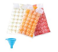 Sacchetti di Ghiaccio monouso 100 pezzi - Autosigillanti senza odori con Imbuto in Silicone ideali per preparare ghiaccio con Borse per Ghiaccio per succhi cocktail e vino
