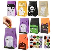 Sacchetti Di Halloween Contenitore Alimenti Riutilizzabile Resistente | Sacchetti Di Per Imballaggio Prodotti Da Forno per Dessert Biscotti Cioccolato Snack Festa Bambini