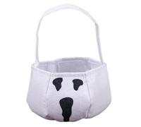 Sacchetti di Halloween per dolci o aspri - Borse per spuntini portatili in tessuto non tessuto con maniglia,Cestino raccapricciante per donne e ragazzi, White Ghost, vedi descrizione