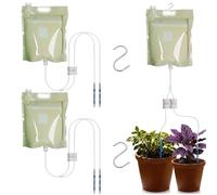 Sacchetti di irrigazione a goccia automatici da 6,5 l, 3 pezzi, kit di irrigazione a goccia con controllo del flusso, sistema di irrigazione per più piante annaffiate insieme, dispositivo di
