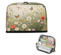 sacchetti di matita Grande Capacità Penna Bag Con Slot Cancelleria Penna Bag per Studente Elementare Fiore Selvaggio Libellula Lapiceros colorati para mujer