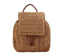 Sacchetti di paglia a patta lo zaino intrecciato per le borse da spiaggia estive per le donne zaini in moda kaki