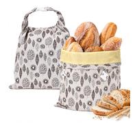 Sacchetti Di Pane in Cera D'api, Borsa Portaoggetti Riutilizzabile in Cotone Naturale, Per Congelatore E Frigorifero, Grande Capacità E Lavabile Per Fatti in Casa, Panetteria, Picnic (B,2 PACK)