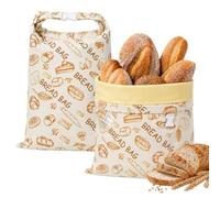 Sacchetti Di Pane in Cera D'api, Borsa Portaoggetti Riutilizzabile in Cotone Naturale, Per Congelatore E Frigorifero, Grande Capacità E Lavabile Per Fatti in Casa, Panetteria, Picnic (A,2 PACK)