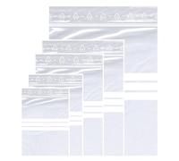 Sacchetti di plastica richiudibili XL, extra resistenti, 90 my, 100 sacchetti da 25 x 35 cm, sacchetti di plastica riutilizzabili con campo per scrivere.