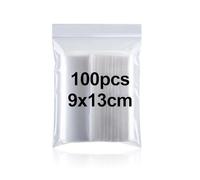 Sacchetti di plastica sigillabili con chiusura ermetica, 100 pezzi, 9 x 13 cm, richiudibili, in plastica trasparente, piccoli sacchetti in polietilene trasparente per perline, gioielli, alimenti e