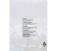 Sacchetti di plastica trasparente autosigillanti, in polipropilene orientato, confezione da 200 pezzi, avvertenza anti soffocamento in 5 lingue 10 x 14" (254 x 355mm)