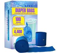 Sacchetti di plastica usa e getta per pannolini, compatibili con Ubbi Pails capacità 13 galloni, grandi sacchetti della spazzatura, 100 pezzi (blu - grande)