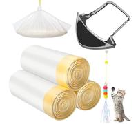 Sacchetti di ricambio per cassetti per rifiuti, compatibili con Litter-Robot 3/4, 60 sacchetti ispessiti resistenti per gatti con coulisse, capacità 10-12 litri