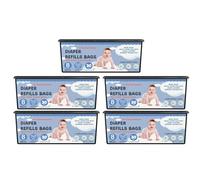 Sacchetti di ricarica per secchio per pannolini con 30 sacchetti compatibili con Genie Easy Roll Signature Secchi per pannolini e secchielli per pannolini Platinum, durano fino a 8 mesi, tecnologia