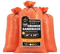Sacchetti di sabbia in polipropilene intrecciato per inondazioni, ghiaia, 35,6 x 66 cm, limite di peso 22,7 kg, riutilizzabili di grado militare, per protezione dalle inondazioni di uragano, sacchi di