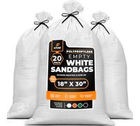 Sacchetti di sabbia in polipropilene intrecciato per inondazioni, ghiaia, 45,7 x 76,2 cm, limite di peso 45,4 kg, riutilizzabili di grado militare, per protezione dalle inondazioni di uragano,