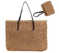 sacchetti di spiaggia di paglia sacchetti di moda sacche da spiaggia per donne intrecciata con spalla intrecciata con borse con cerniera per la vocazione della piscina