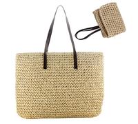 sacchetti di spiaggia di paglia sacchetti di moda sacche da spiaggia per donne intrecciata con spalla intrecciata con borse con cerniera per la vocazione della piscina