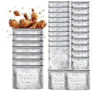 Sacchetti di stoccaggio in alluminio | 30 pezzi richiudibili - Sacchetti alimentari in alluminio per congelatore | Per la preparazione dei pasti genitori occupati studenti frutta carne frutti di mare