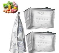 Sacchetti di stoccaggio sigillabili riutilizzabili in alluminio, 2026 più nuovi sacchetti richiudibili con cerniera sottovuoto per alimenti, sacchetti sigillabili in lamina con etichetta e chiusura a