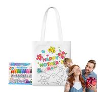 Sacchetti di tela bianca | Borse da colorare | Festa della mamma Educativa Artigianato artistico con penne a vernice Attività di apprendimento per bambini dai 3 anni in su Casa Asilo Scuola Asilo