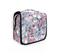 Sacchetti di trucco dei fiori con gancio appeso eleganti borse cosmetiche da viaggio per le donne con scomparti e maniglia