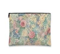 Sacchetti di trucco floreale, elegante sacchetto da viaggio cosmetico vintage per le donne, organizzatore portatile della tela della chiusura lampo, borse da toilette per la cura della pelle della