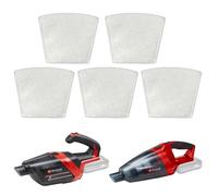 Sacchetti filtranti compatibili con Einhell Power X-Change TE-VC 18 Li-Solo & TE-HV 18/06 Li-Solo, 5 filtri di ricambio, lavabili e riutilizzabili per aspirapolvere a mano a batteria Einhell