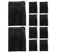Sacchetti filtranti per acquario, filtro a rete media, 10 pezzi, chiusura sicura con cerniera, supporti convenienti, ideali per palline biologiche pellettizzate di carbonio ammoniaca, 35 x 40 cm, nero