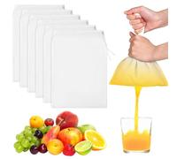 Sacchetti Filtranti per Latte di Noci 6 Pezzi 20x30cm - Nylon Alimentare Riutilizzabile, Per Fare Formaggio, Filtrare Succhi di Frutta, Preparare Latte di Noci e Caffè, Lavastoviglie Durevole