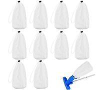 Sacchetti Filtro a Maglia per Aspirapolvere Piscina,Sacchetti Rete Aspirapolvere Foglie Piscina - Dieci Pezzi Borse Nylon Riutilizzabili Accessori Pulizia Acqua per Sporcizia Capelli Sabbia Detriti