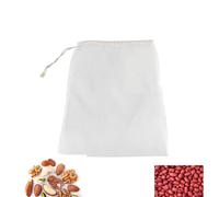 Sacchetti filtro a rete da 5 pezzi con coulisse, sacchetto filtro a rete riutilizzabile da 100 micron per infuso di vino, latte di noci, caffè, tè(28x45cm)