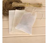 Sacchetti filtro in mussola di cotone con coulisse, 10 pezzi, 10 x 15 cm, riutilizzabili, per preparare il tè, cucinare erbe e separare spezie e infusioni alimentari