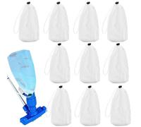 Sacchetti Filtro Piscina - Sacchetti Filtro Aspirapolvere Piscina A Maglia Fina,10 Pezzi Borsa Nylon Riutilizzabile con Cordino per Stagni Sabbia Sporcizia