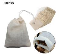 Sacchetti filtro tè cotone naturale riutilizzabili e convenienti con cordino da