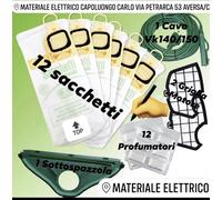 SACCHETTI FOLLETTO VK 140 150 12PZ+12 PROFUMI+2 FILTRI + SPAZZOLA + CAVO VORWERK