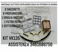 SACCHETTI FOLLETTO VK135 136 KIT 6sacchetti 6profumi-griglia-hepa SOTTOSPAZZOLA