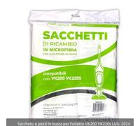 SACCHETTI FOLLETTO VK200 VK220S IN MICROFIBRA ALTA QUALITÀ N. 12 SACCHETTI