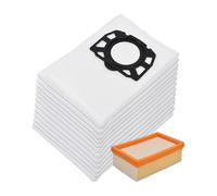 Sacchetti For Aspirapolvere ABWM-12 + 1 Filtro Piatto Plissettato, Compatibili Con Aspirapolvere Multiuso Karcher, WD4, WD5 E WD6 For Liquidi E Solidi.