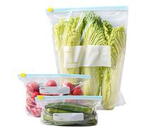 Sacchetti Freezer Riutilizzabili 30pcs Sacchetti per Congelatore per Alimenti Senza BPA Sacchetti Congelatore Zip Grandi Medi e Ppiccoli Conservare Verdure Frutta Carne Pesce e Pane (30)