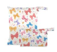 Sacchetti impermeabili con papillon colorato a forma di cartone animato, per nuotatori, confezione da 2 pezzi, articoli essenziali con manici per il bagno, pannolini per bambini
