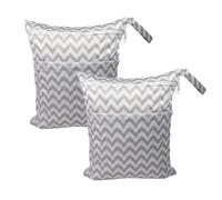 Sacchetti impermeabili per pannolini bagnati, 28 × 30 cm, misura media, con scomparto singolo con cerniera, riutilizzabili, in poliestere, per bambini, pannolini, costumi da bagno, palestra, Bianco