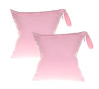 Sacchetti impermeabili per pannolini bagnati, 28 × 30 cm, misura media, con scomparto singolo con cerniera, riutilizzabili, in poliestere, per bambini, pannolini, costumi da bagno, palestra, rosa